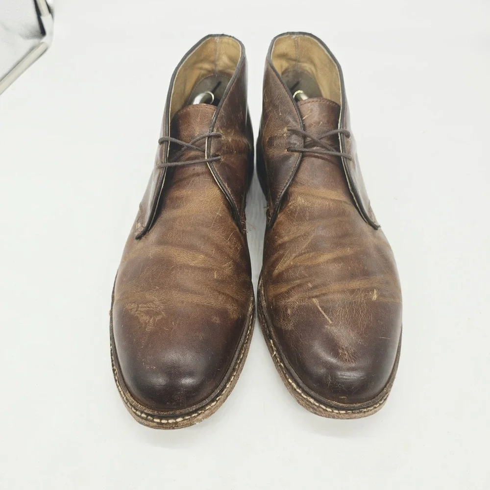 Frye John Addison Boots Mens Size 13 D Brown Leather Chukka Shoes Lace Up